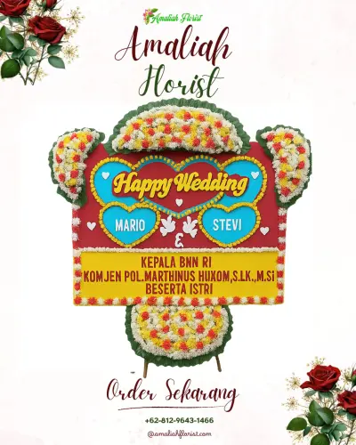 Karangan Papan Bunga Pernikahan di Pacung